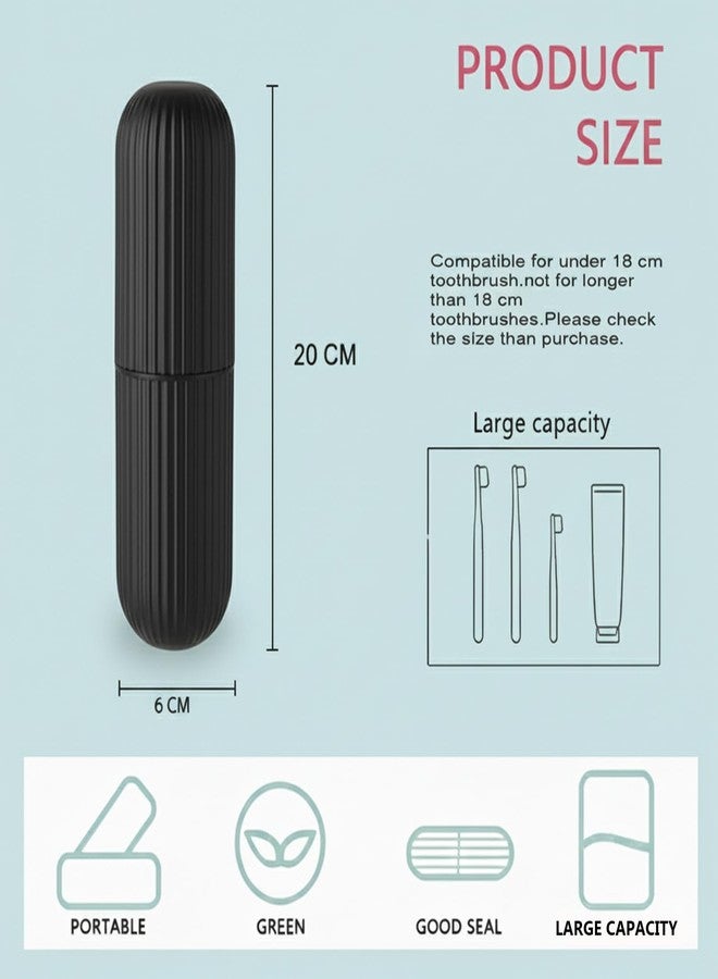 XML Capsule Shape Travel Toothbrush Toothpaste Case Cover Holder Portable Toothbrush Storage Plastic Toothbrush Holder (Black) (Pack of- 1) - Image 3